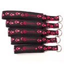 schwarze Zugstopphalsbänder mit Pfotenabdruck in verschiedenen Neonfarben