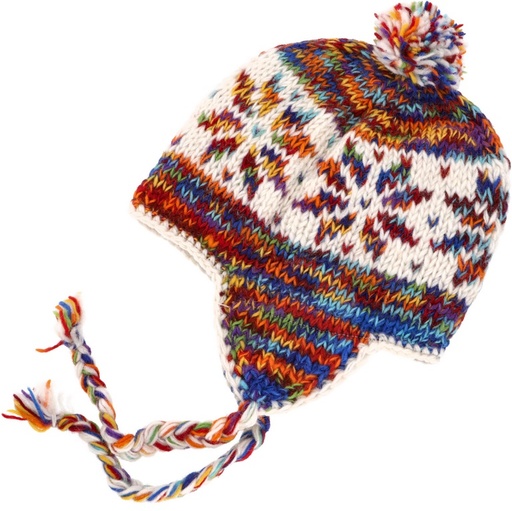 [GR-17603] Ohrenklappen Wollmütze Bunt