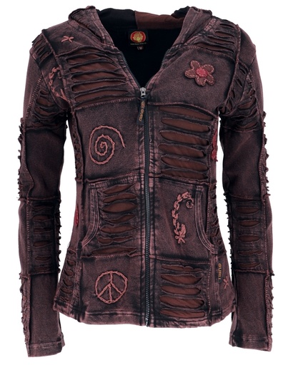Patchwork Jacke mit Kapuze