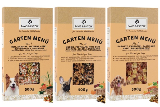 Gartenmenüs 1, 2 und 3