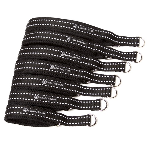 Zugstopphalsband Schwarz/Reflex 20 mm