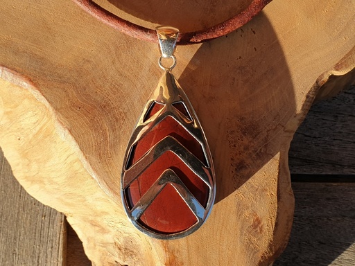 [RLE-223-002] Anhänger Roter Jaspis 925er Silber