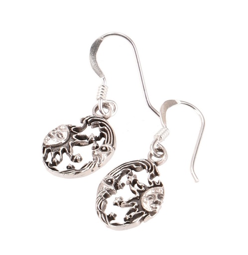 [GR-37190] Sonne und Mond Ohrringe 925er