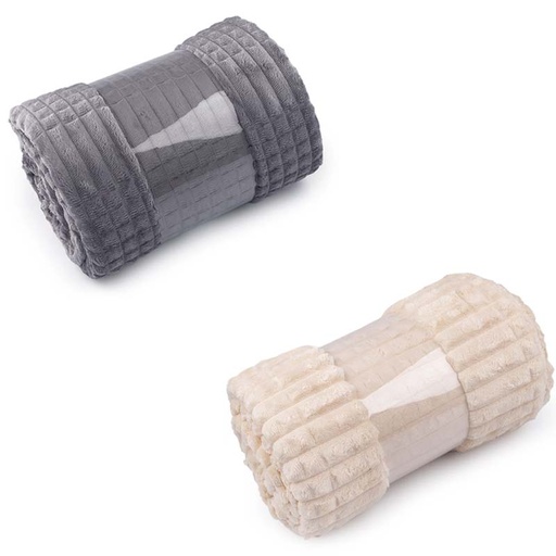 Kuscheldecke Lammfelloptik Stripe