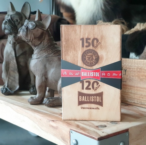 [21045] Ballistol Jubiläumsbox Holz 150 m + 120 ml