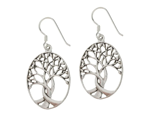 Ovale Ohrhänger  mit je einem Baum