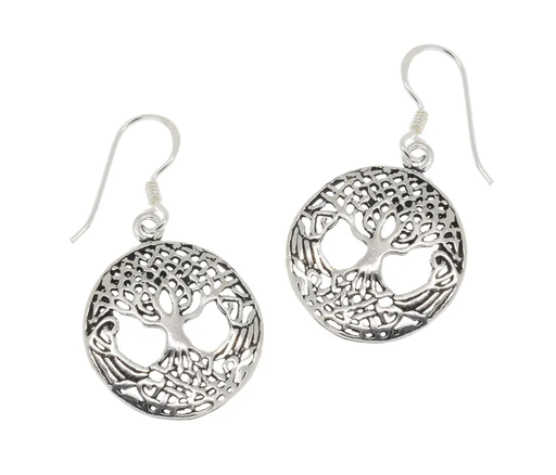 Runde Ohrhänger  mit je einem Baum